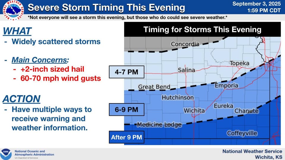 Severe Storms Possible in Saline County This Evening - News Image